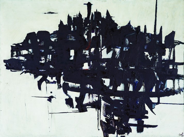 Teresa Tyszkiewiczowa, Kompozycja, 1964, olej, płótno, 97 x 130 cm, Kolekcja Galerii Piekary