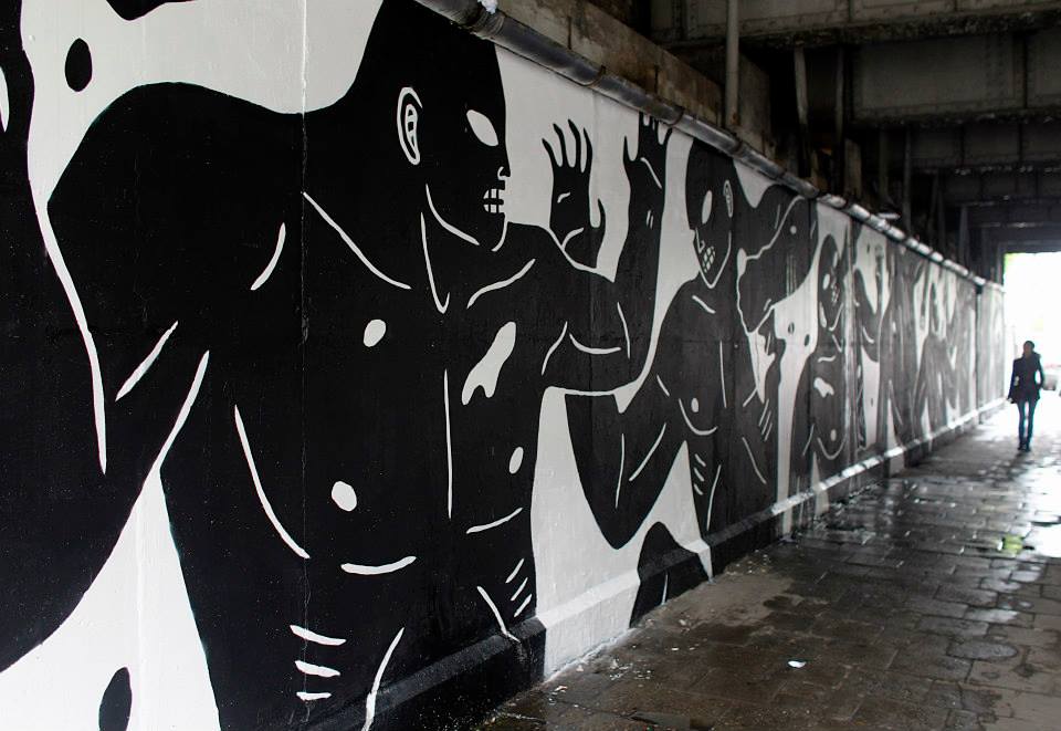 Mural Cleona Petersona, przejście przy ul. Damrota, Katowice Street Art Festival 2014