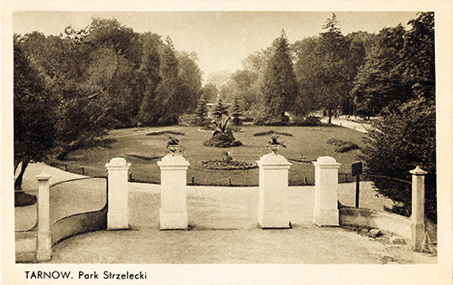 Park Strzelecki, przedwojenna karta pocztowa z kolekcji Marka Tomaszewskiego