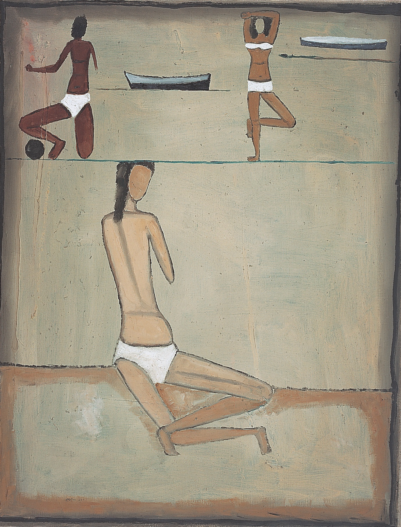 Jerzy Nowosielski, Plaża, 1958, 65 x 50 cm, olej/płótno, Fundacja Nowosielskich