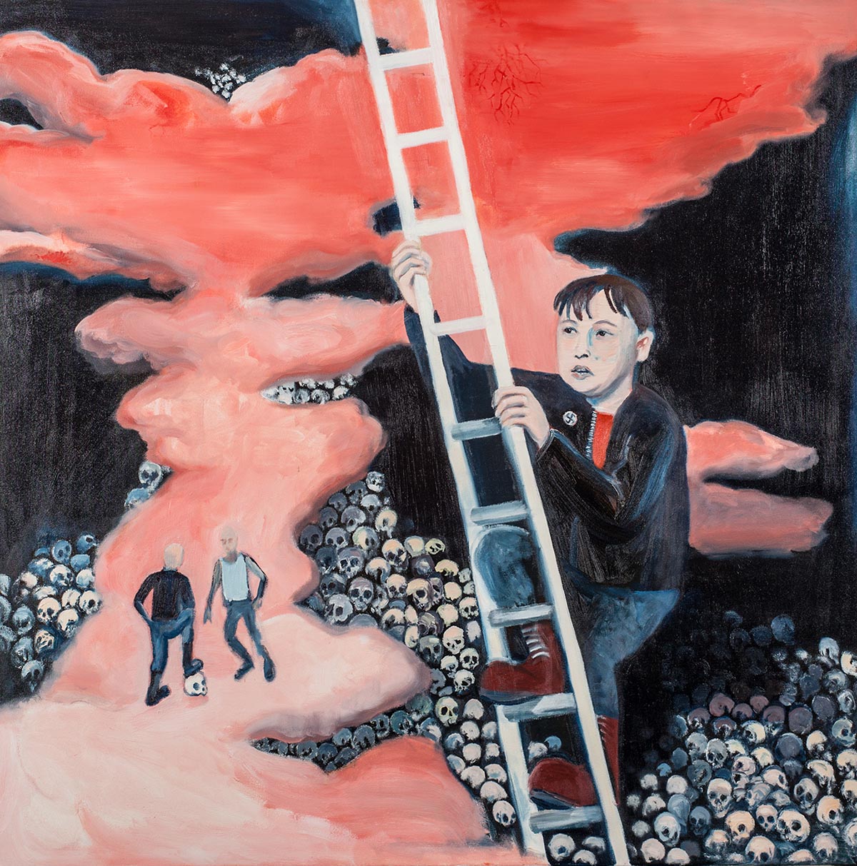 Michał Gątarek, „Deliryczne wniebowstąpienie”, 2013, olej na płótnie, 110 x 110 cm