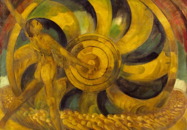 Anton Jaszusch, Żółty młyn, ok. 1921. Olej, płótno, 100 x 120 cm, Východoslovenská galéria Košice
