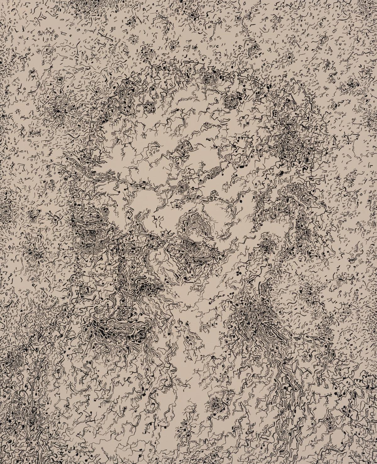 2017, Demokryt, akryl na pà¢tnie, 65 x 80 cm