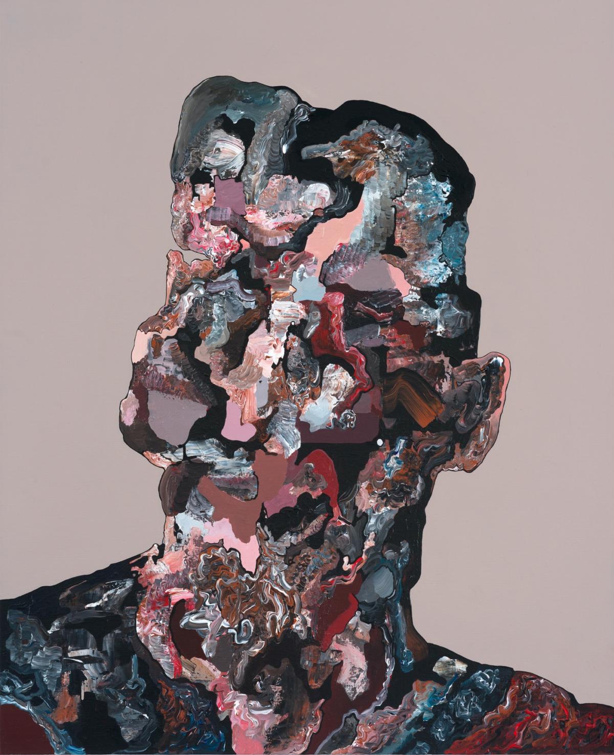2017, Portret anonimowego màodego m©æczyzny, akryl na pà¢tnie, 65 x 80 cm