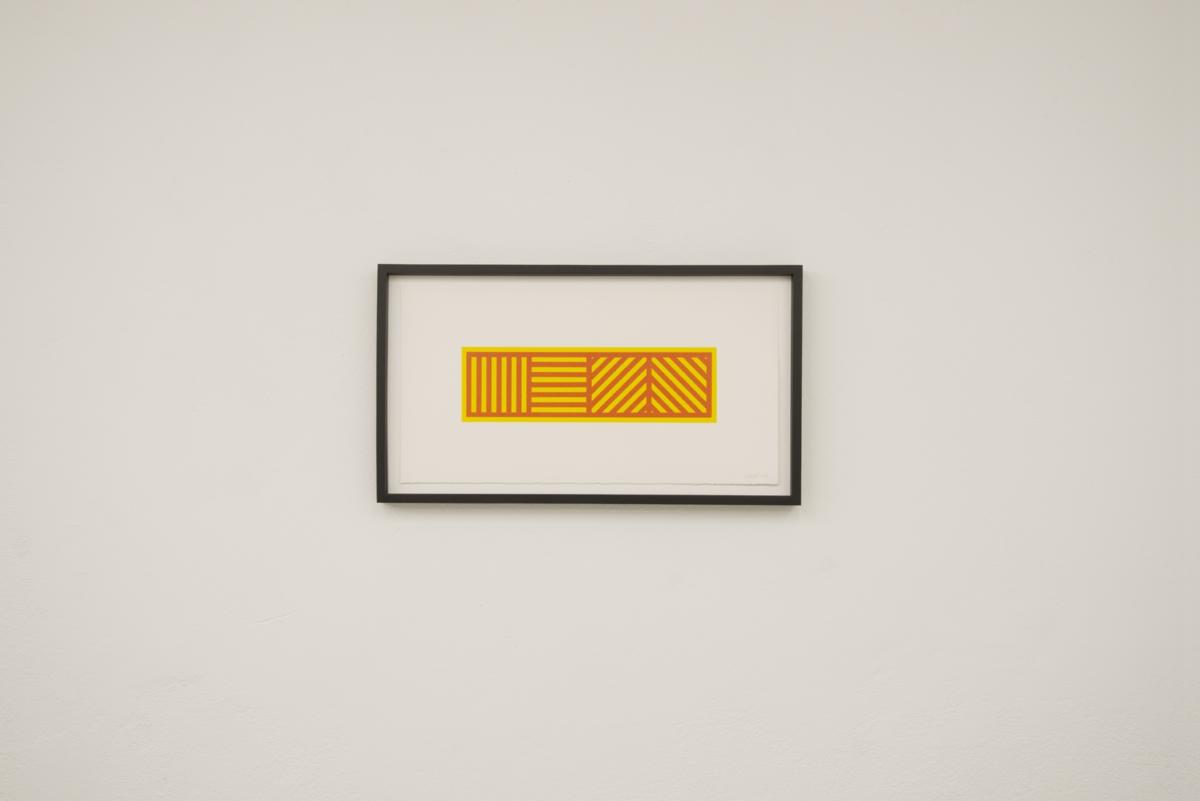 Sol LeWitt, ”Lines in Four Direktions in Color”, 2004, linoryt, 25x48 cm. w oprawie 29x52 cm. , foto Łukasz Banasik
