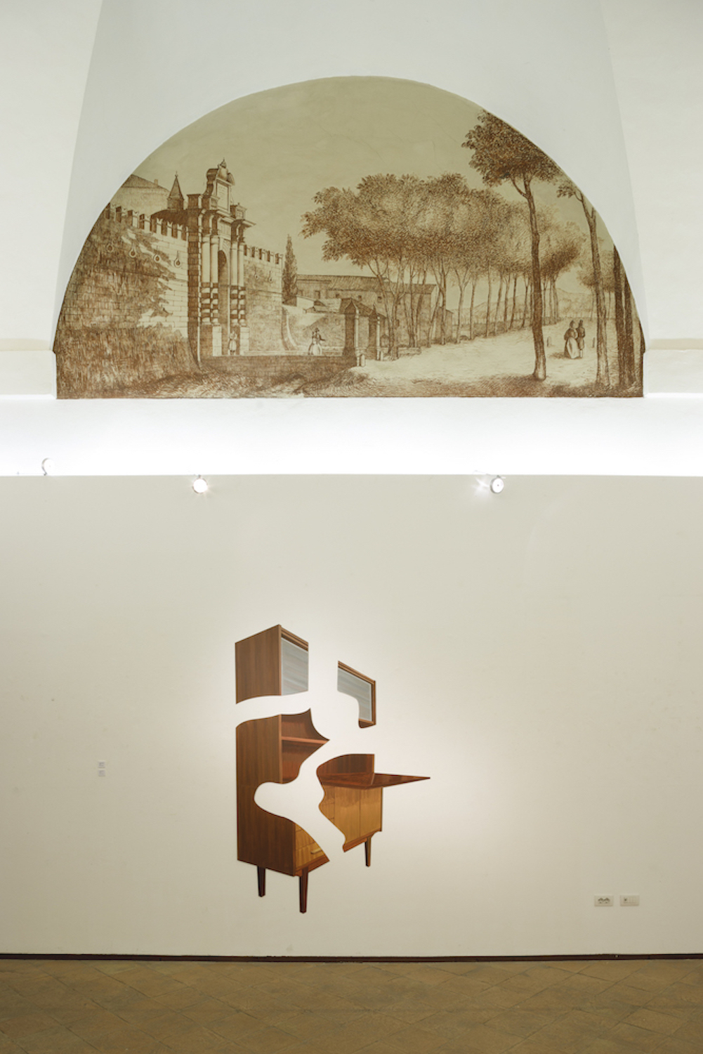 Jan Mioduszwski, Regał (niewidzialne), 4 części, 214,5 x 103,5 cm, akryl na aluminium, 2022, fot.Marco Parollo